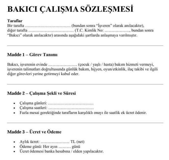 Bakıcı Sözleşmesi Nasıl Hazırlanır? Ebeveynler İçin Rehber
