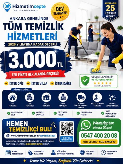 Ankara Ofis Temizliği | Profesyonel İş Yeri Temizlik Hizmeti | HizmetimCepte